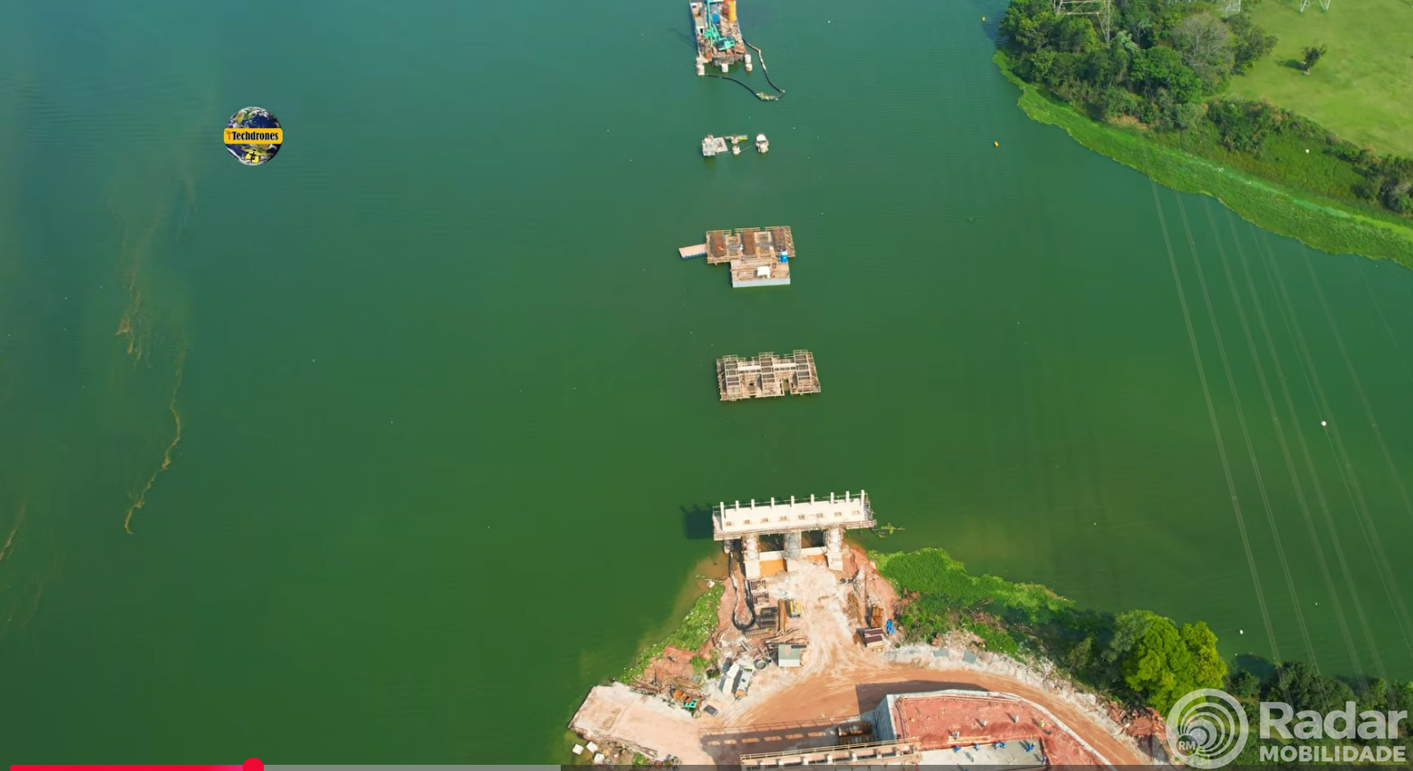 Ponte Graúna-Gaivotas: Vídeo mostra primeiros pilares dentro da Represa Billings
