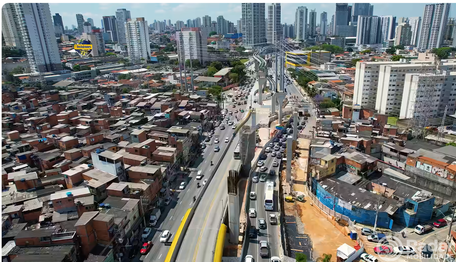 Linha 15-Prata: Novo vídeo mostra maioria dos pilares já instalados entre Vila Prudente e Ipiranga