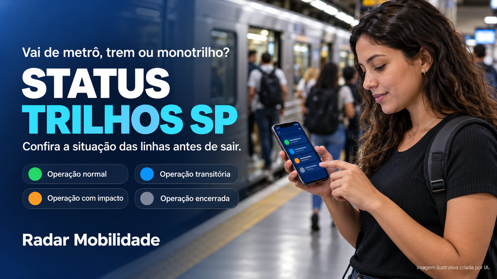 Radar Mobilidade amplia portal com Status Trilhos SP, planejador de trajetos e mais de 800 vagas