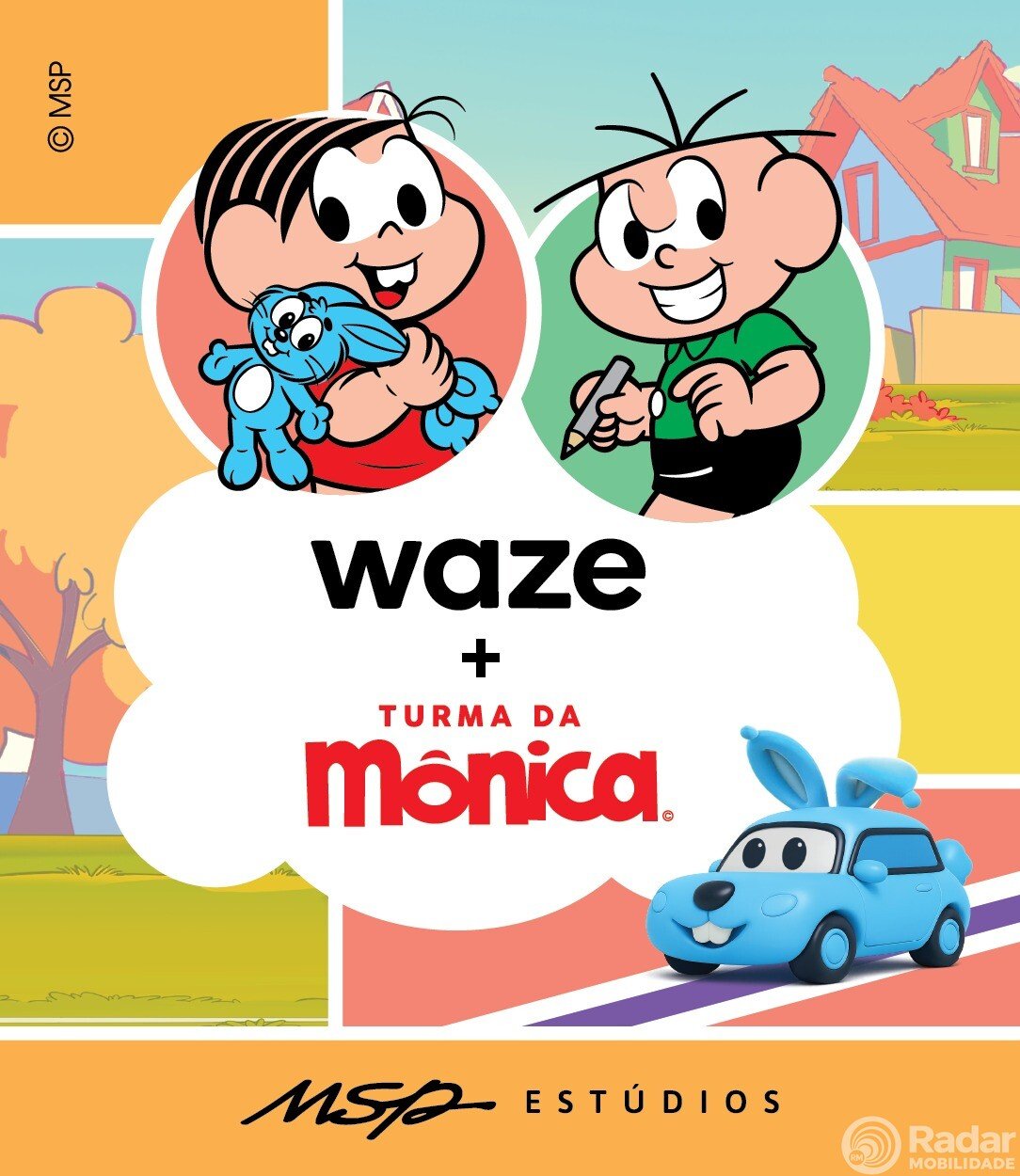 Waze leva Turma da Mônica para a navegação e transforma Sansão em carro temático